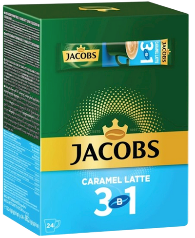COFFEE STICKS INSTANT JACOBS 3IN1 CARAMEL LATTE 10/(24X12.3GR) UKRAINE N702