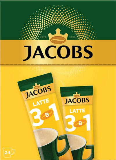 COFFEE STICKS INSTANT JACOBS 3IN1 LATTE 10/(24X13GR) N734 UKRAINE