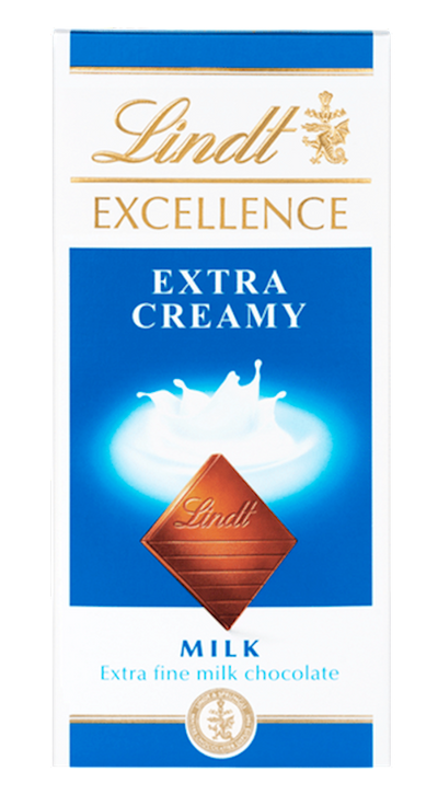 CHOCOLATE BAR MILK EXELLENCE EXTRA CREAMY 12/100GR LINDT N144(12)