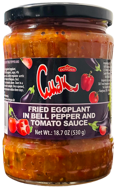 EGGPLANTS FRIED W/BELL PEPPER&TOMATO SAUCE 12/530GR CMAK DOVGAN BULGARIA NUS41030580