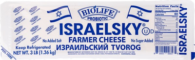 FARMER CHEESE ISRAELSKIY W/PROBIOTIC 6/3LB BIOLIFE