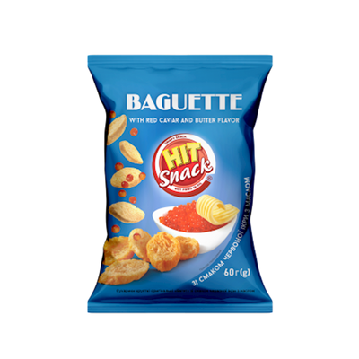 CROUTONS BAGUETTE CRISPY W/RED CAVIAR&BUTTER 30/60GR ZOLOTE ZERNO N473