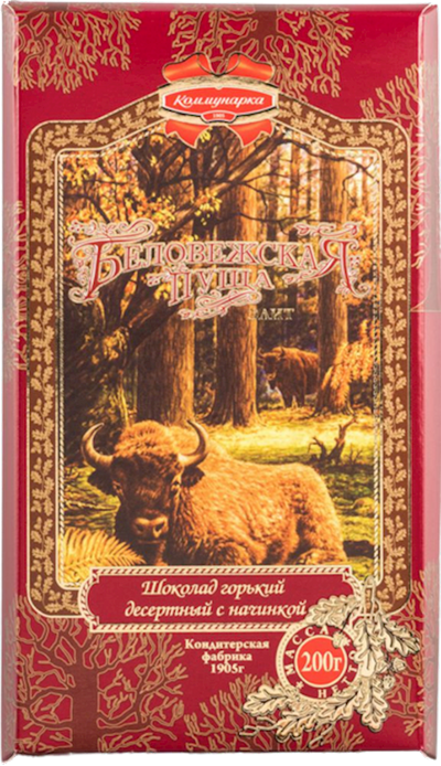 CHOCOLATE BAR BITTER BELOVEZHSKAYA PUSCHA ELIT 17/200GR KOMMUNARKA N149