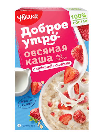 OATMEAL INSTANT W/STRAWBERRY CREAM FLAVOR 6/(5X40GR) UVELKA N776