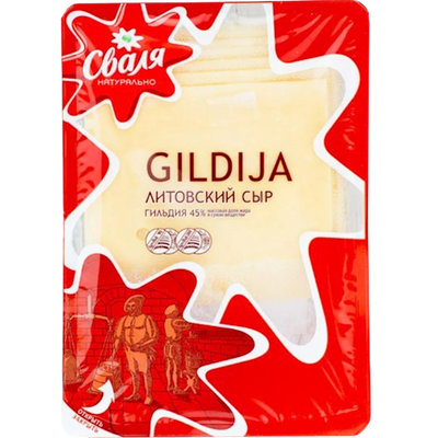 CHEESE GILDIJA SLICED 45% 18/150GR SVALIA  LITHUANIA SV123