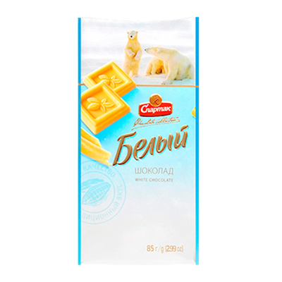 CHOCOLATE BAR WHITE 25/85GR SPARTAK N9947