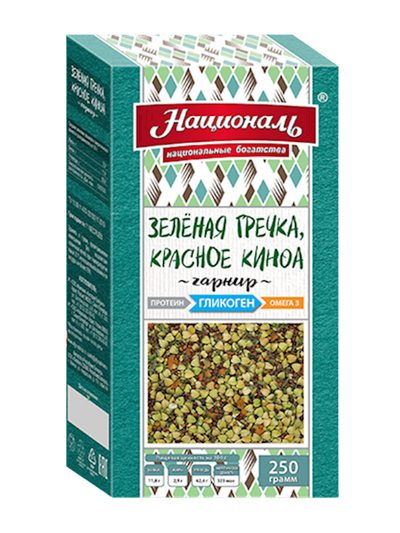 GRAINS MIX GREEN BUCKWHEAT RED QUINOA GLYCOGEN 8/250GR NATSIONAL NG3