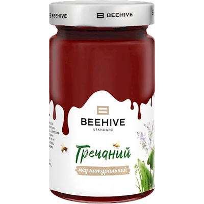 HONEY NATURAL BUCKWHEAT 6/900GR GLASS BEEHIVE #25 UKRAINE