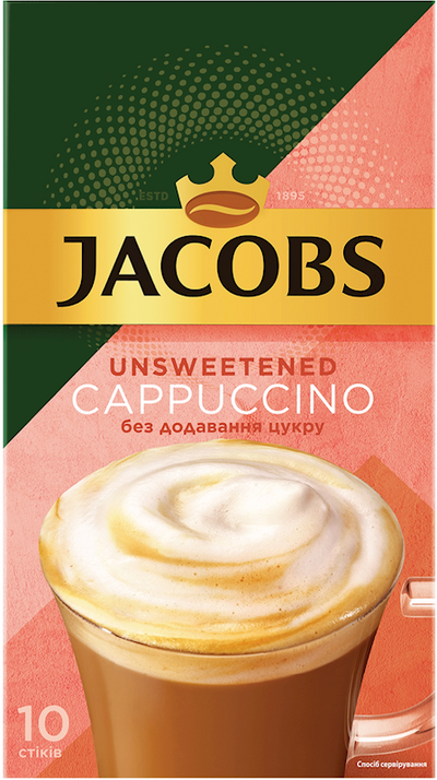 COFFEE STICKS INSTANT JACOBS CAPPUCCINO SUGAR FREE 10/(10X14GR) UKRAINE