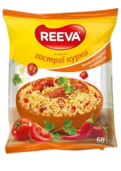 NOODLES INSTANT W/SPICY CHICKEN FLAVOR 60/60GR REEVA