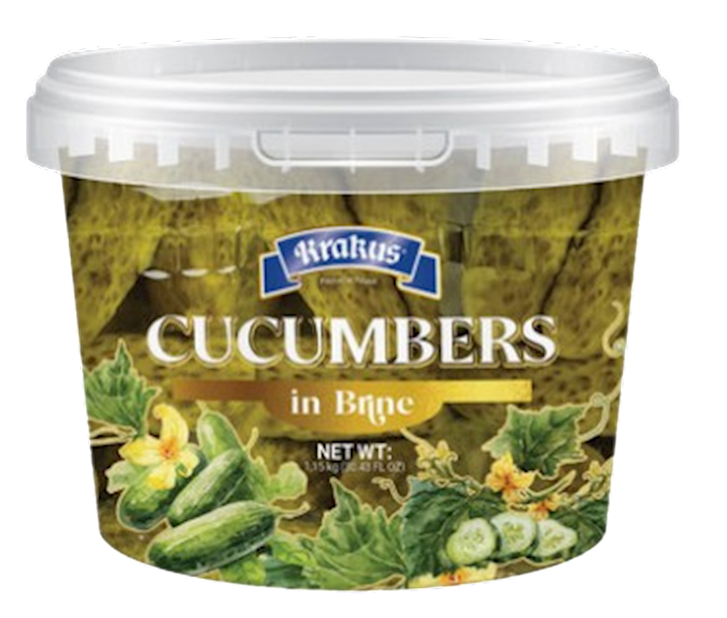 CUCUMBERS PICKLED IN BRINE 6/1150GR KRAKUS POLAND NKRAK0339