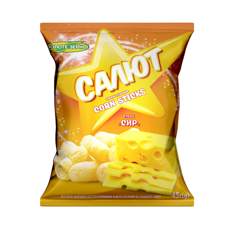 CORN STICKS SALUTE W/CHEESE 30/45GR ZOLOTE ZERNO N165