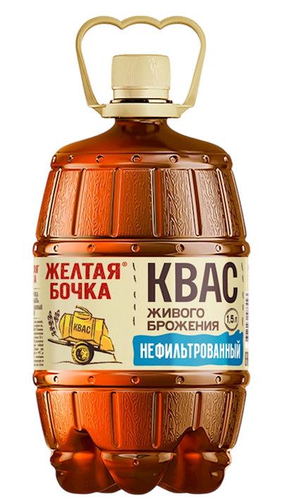 KVAS ZHELTAYA BOCHKA UNCLARIFIED 6/1.5L ZAVOD TREHSOSNENSKIY RUSSIA