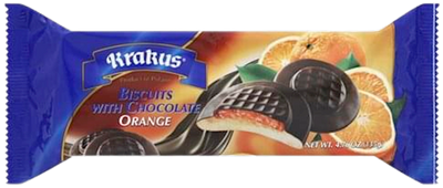 COOKIES BISCUITS ORANGE IN CHOCOLATE GLAZE 21/135GR KRAKUS KRAK0082