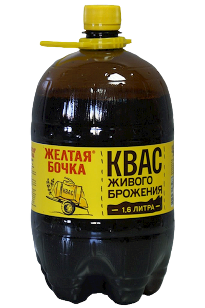 KVAS ZHELTAYA BOCHKA 6/1.5L ZAVOD TREHSOSNENSKIY RUSSIA
