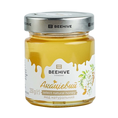 HONEY ACACIA 8/250GR GLASS BEEHIVE UKRAINE #19
