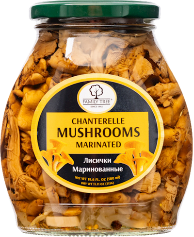 MUSHROOMS CHANTERELLE MARINATED 12/580ML FAMILY TREE