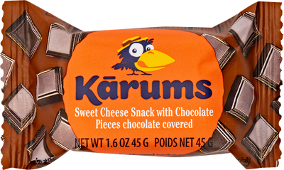 CHEESE BAR W/CHOCOLATE PIECES GLAZED 20/45GR KARUMS N51250