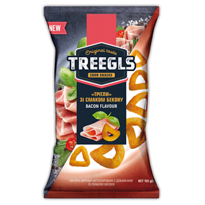 CORN PUFFS TREEGLS W/BACON 14/150GR  ZOLOTE ZERNO N326