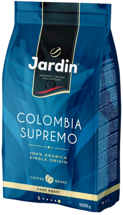 COFFEE BEANS PREMIUM COLOMBIA SUPREMO DARK ROAST 6/1000GR JARDIN