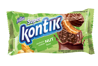 COOKIES SANDWICH W/NUT FLAVOR 36/90GR SUPER KONTIK