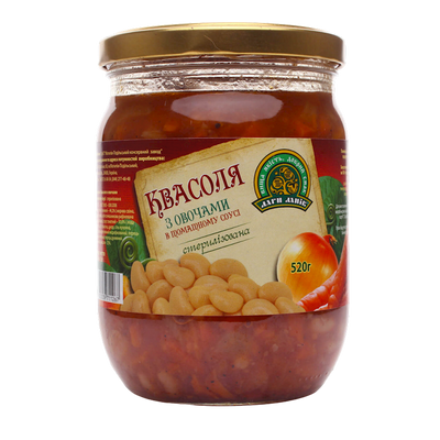 BEANS W/VEGETABLES IN TOMATO SAUCE 8/520GR DARY LANIV