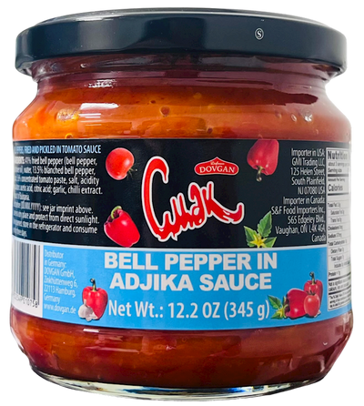 BELL PEPPER IN ADJIKA SAUCE 12/345GR CMAK DOVGAN BULGARIA NUS42140380