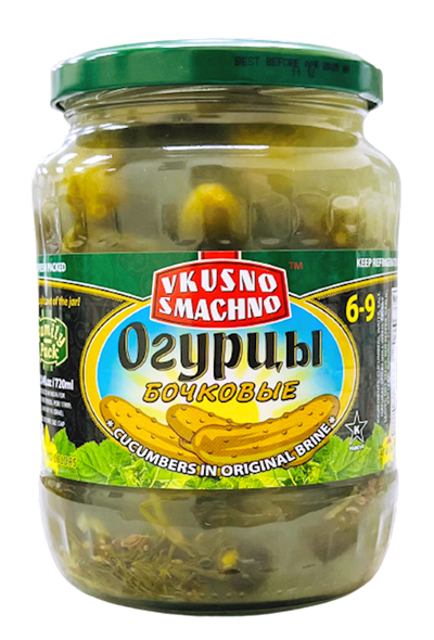 CUCUMBERS PICKLED BOCHKOVIE 12/720ML VKUSNO SMACHNO N2288