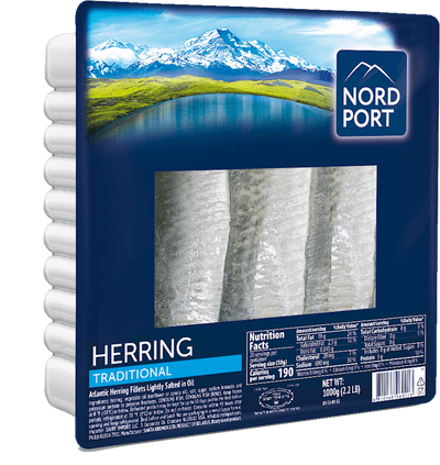 HERRING FILLET LIGHTLY SALTED IN OIL TRADITIONAL 3/1000GR NORD PORT NP4726