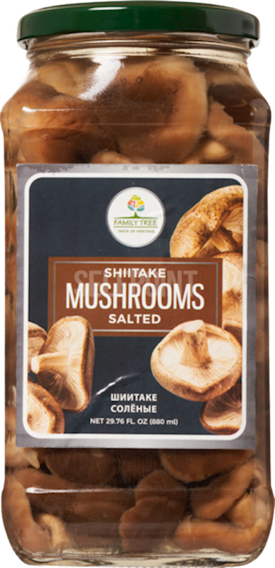 MUSHROOMS SHIITAKE SALTED 12/880ML FAMILY TREE