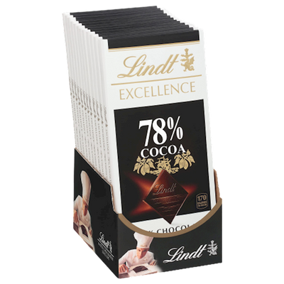 CHOCOLATE BAR DARK EXCELLENCE 78% 12/100GR LINDT N003528(12)