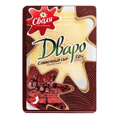 CHEESE DVARO SLICED 50% 18/150GR SVALIA  LITHUANIA SV122/48106