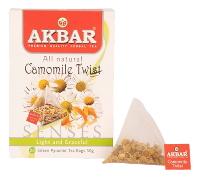TEA  AKBAR HERBAL CHAMOMILE TWIST PYRAMID 10/(20X1.5GR) SRI-LANKA