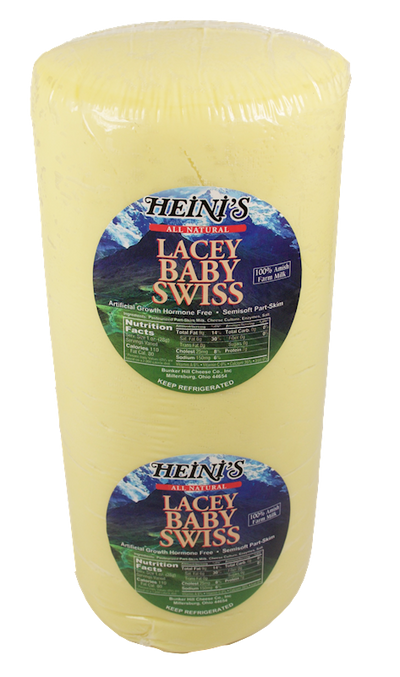 CHEESE BABY LACEY SWISS LOAF 1/12.5 LB HEINI'S N42043/02713