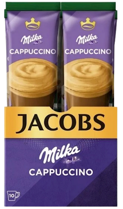 COFFEE STICKS INSTANT JACOBS 3IN1 MILKA CAPPUCCINO 10/(10X18GR) UKRAINE N152