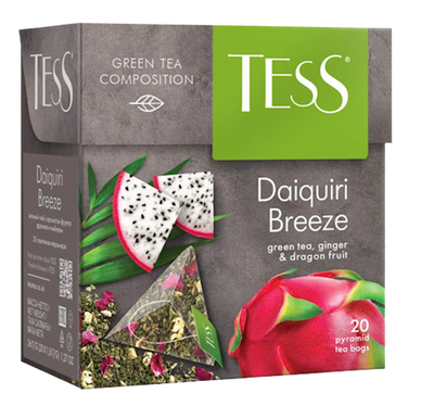 TEA  GREEN DAIQUIRI BREEZE W/GINGER&DRAGON FRUIT PYRAMIDS 12/(20X1.8GR) TESS 1258-12