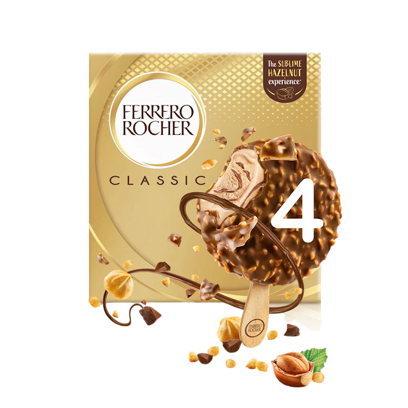 ICE CREAM STICK MILK CHOCOLATE 7/4/200GR FERRERO ROCHER N10059/6786