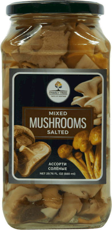 MUSHROOMS MIX SALTED 12/880ML FAMILY TREE