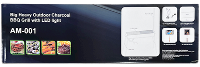 SET CHARCOAL BBQ GRILL BIG HEAVY OUTDOOR W/LED LIGHT (AM-001) BY PC AM EXPORT IMPORT