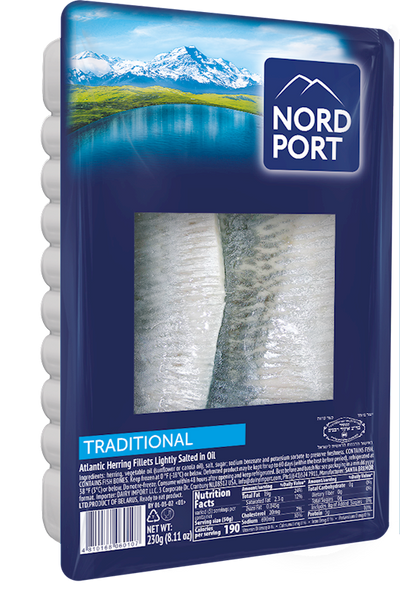 HERRING ATLANTIC TRADITIONAL LIGHTLY SALTED IN OIL 14/230GR NORD PORT NP4728