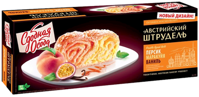 STRUDEL AUSTRIAN W/PEACH & PASSION FRUIT 6/400GR CHEREMUSHKI RUSSIA N48