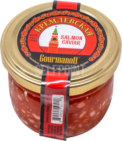 CAVIAR RED KREMLYOVSKAYA 1/100 GR GLASS GOURMANOFF C210