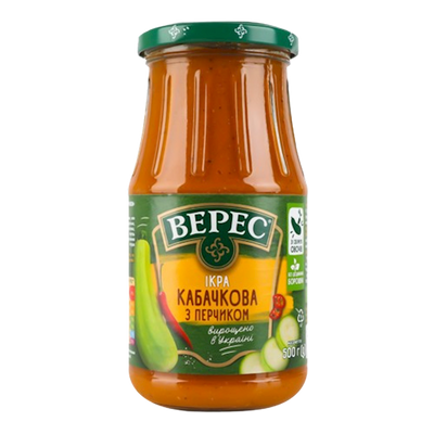 ZUCCHINI SPREAD W/HOT PEPPER 12/500GR VERES UKRAINE