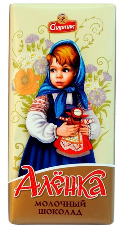 CHOCOLATE BAR ALENKA MILK 20/85GR SPARTAK N9946 / 10141