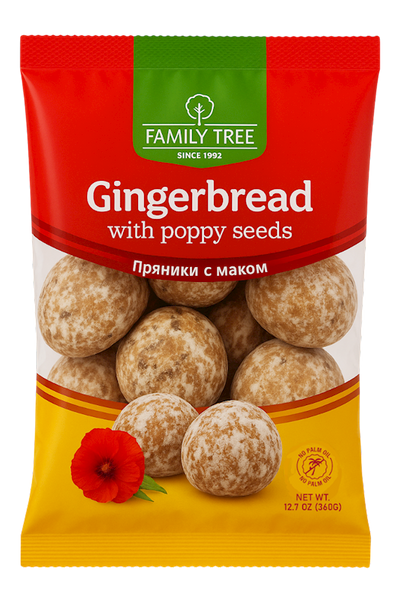GINGERBREAD W/POPPY SEEDS 10/360GR FAMILY TREE N15