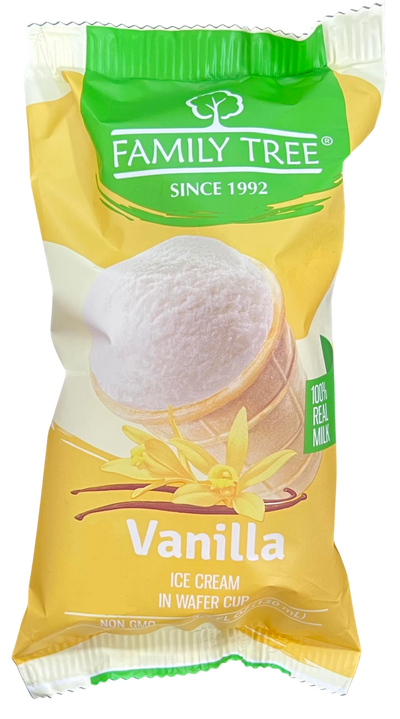 ICE CREAM VANILLA IN WAFFLE CUP 15/130ML FAMILY TREE N2201NC