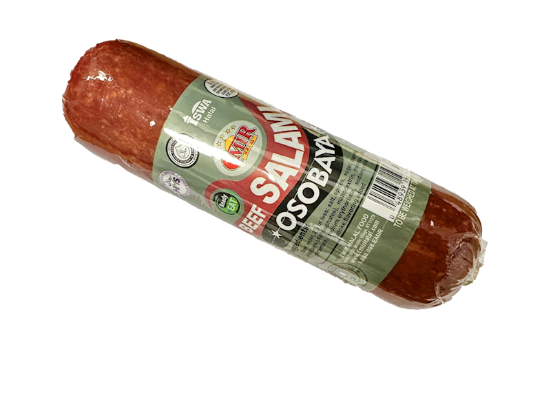 BEEF OSOBAYA SALAMI CHUNK (SHORT) 12/0.85LB EMIR HALAL  BY LB