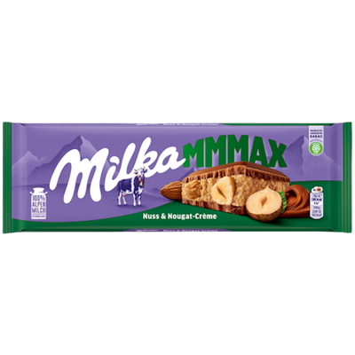 CHOCOLATE BAR MMMAX MILK NUSS&NOUGAT CREME 13/300GR MILKA  AUSTRIA N4014666