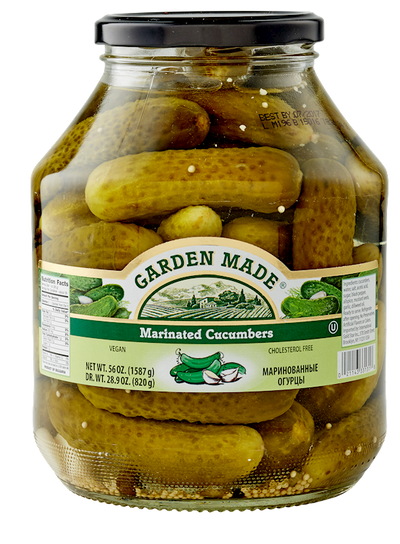PICKLES KOSHER DILL MARINATED 6/58 OZ GARDEN MADE BULGARIA N33131
