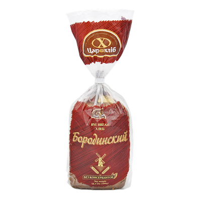 BREAD RYE BORODINSKIY SLICED 12/400GR TSAR HLIB UKRAINE N1521